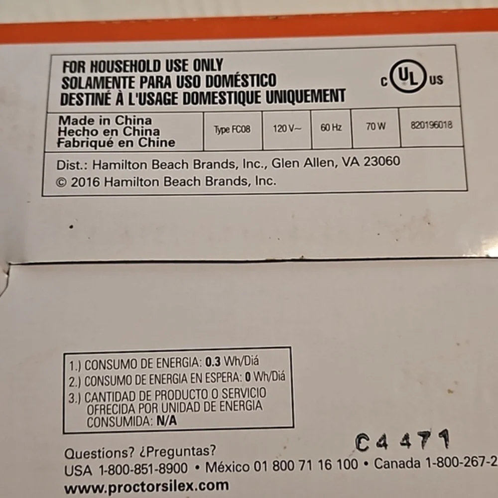 Proctor Silex Durable Food Chopper 1.5 Cup Capacity New in Box